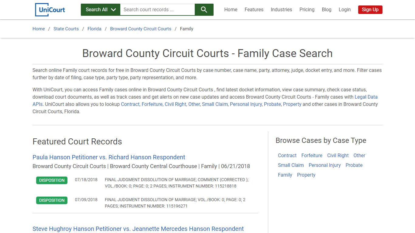Broward County Circuit Courts - Family Case Search